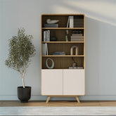 Asiago Solid Oak Tall Display Cabinet - Pendle Village Furniture